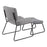LumiSource Stout Lounge Chair + Ottoman, Black Steel/Grey Fabric