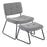 LumiSource Stout Lounge Chair + Ottoman, Black Steel/Grey Noise - C2-STOUTBKNGY