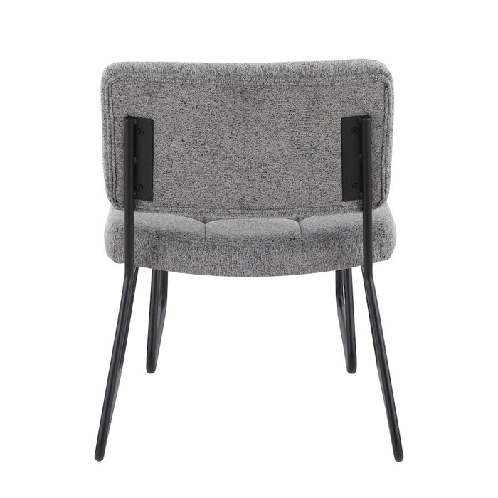 LumiSource Stout Lounge Chair + Ottoman, Black Steel/Grey Noise