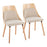 LumiSource Anabelle Chair, Set of 2, Natural Wood/Cream Fabric - CH-ANBEL1NACR2