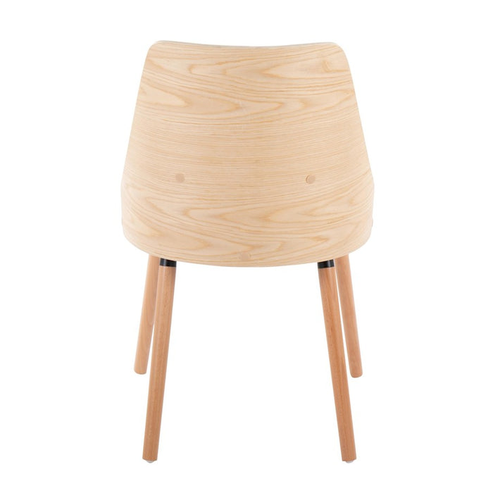 LumiSource Anabelle Chair, Set of 2, Natural Wood/Cream Fabric