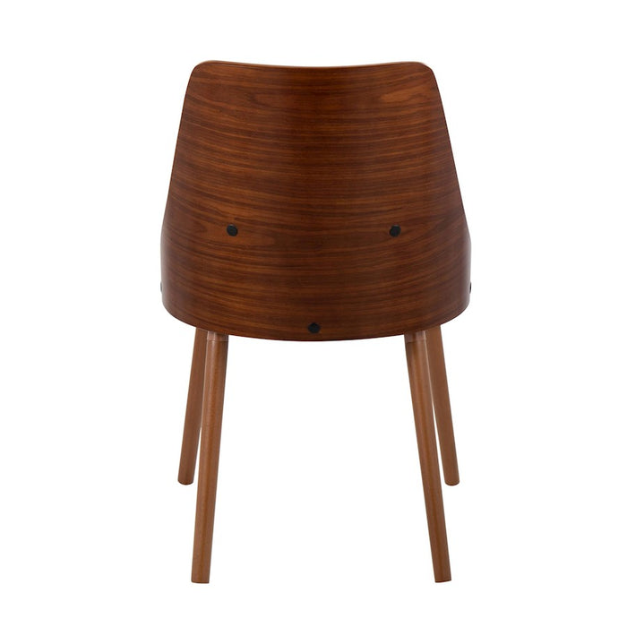 LumiSource Anabelle Chair, Set of 2, Walnut Wood/Grey Fabric