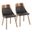 LumiSource Anabelle Chair, Set of 2, Walnut Wood/Brown PU - CH-ANBEL1WLPUBN2