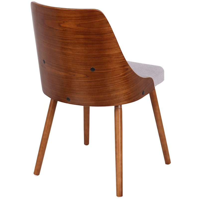 LumiSource Anabelle Dining Chair | Mid-Century Grey Fabric and Walnut Wood | Kitchen & Dining Room Seating | Model CH-ANBELWL-GY