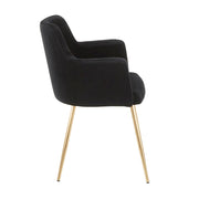 LumiSource Andrew Chair Set of 2 | Contemporary Gold Metal and Black Velvet | Living Room & Dining Room Seating | Model CH-ANDRWAUVBK2