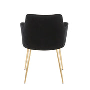 LumiSource Andrew Chair Set of 2 | Contemporary Gold Metal and Black Velvet | Living Room & Dining Room Seating | Model CH-ANDRWAUVBK2