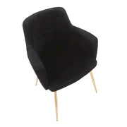 LumiSource Andrew Chair Set of 2 | Contemporary Gold Metal and Black Velvet | Living Room & Dining Room Seating | Model CH-ANDRWAUVBK2