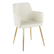LumiSource Andrew Chair Set of 2 | Contemporary Gold Metal and Cream Velvet | Living Room & Dining Room Seating | Model CH-ANDRWAUVCR2