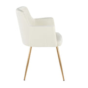 LumiSource Andrew Chair Set of 2 | Contemporary Gold Metal and Cream Velvet | Living Room & Dining Room Seating | Model CH-ANDRWAUVCR2