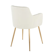LumiSource Andrew Chair Set of 2 | Contemporary Gold Metal and Cream Velvet | Living Room & Dining Room Seating | Model CH-ANDRWAUVCR2