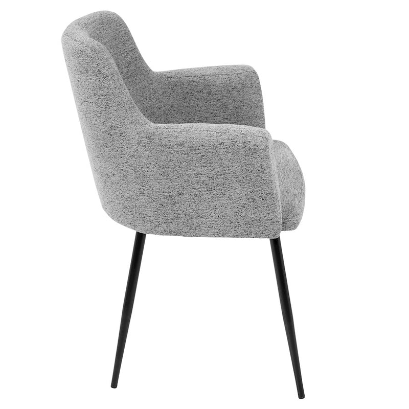 LumiSource Andrew Dining Chair (Set of 2) | Contemporary Grey Fabric and Black Metal | Kitchen & Dining Room Seating | Model CH-ANDRWBK-GY2