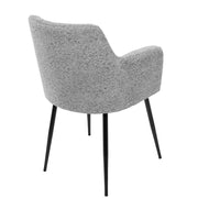 LumiSource Andrew Dining Chair (Set of 2) | Contemporary Grey Fabric and Black Metal | Kitchen & Dining Room Seating | Model CH-ANDRWBK-GY2