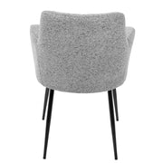 LumiSource Andrew Dining Chair (Set of 2) | Contemporary Grey Fabric and Black Metal | Kitchen & Dining Room Seating | Model CH-ANDRWBK-GY2