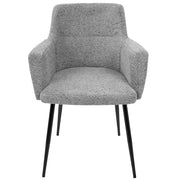 LumiSource Andrew Dining Chair (Set of 2) | Contemporary Grey Fabric and Black Metal | Kitchen & Dining Room Seating | Model CH-ANDRWBK-GY2