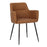 LumiSource Andrew Chair, Set of 2 in Black Steel/Camel PU