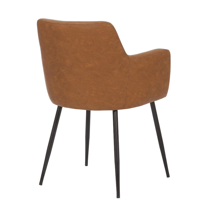 LumiSource Andrew Chair, Set of 2 in Black Steel/Camel PU