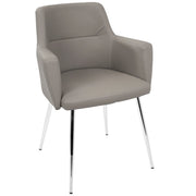 LumiSource Andrew Dining Chair (Set of 2) | Contemporary Grey Fabric and Chrome Metal | Kitchen & Dining Room Seating | Model CH-ANDRWGY2