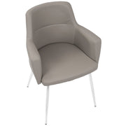 LumiSource Andrew Dining Chair (Set of 2) | Contemporary Grey Fabric and Chrome Metal | Kitchen & Dining Room Seating | Model CH-ANDRWGY2