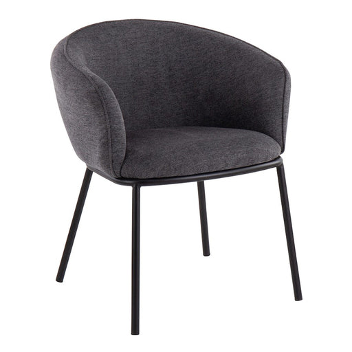 LumiSource Ashland Chair in Black Steel/Charcoal Fabric - CH-ASHLANDBKCHAR