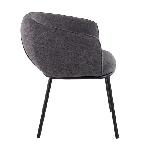 LumiSource Ashland Chair in Black Steel/Charcoal Fabric