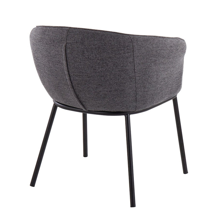 LumiSource Ashland Chair in Black Steel/Charcoal Fabric