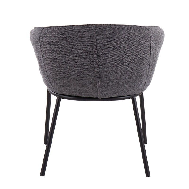 LumiSource Ashland Chair in Black Steel/Charcoal Fabric