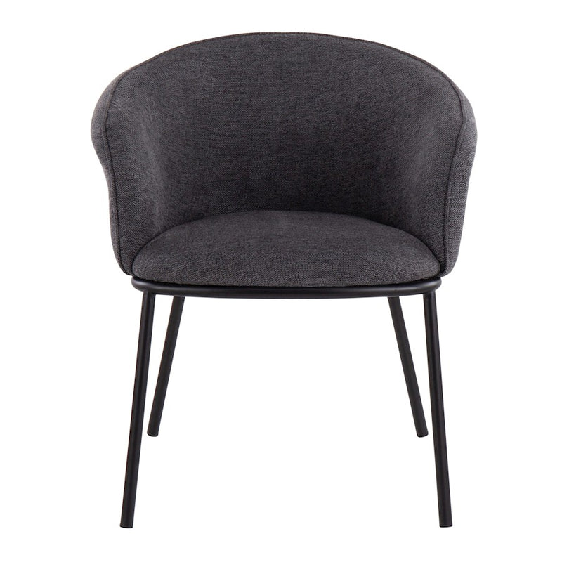 LumiSource Ashland Chair in Black Steel/Charcoal Fabric