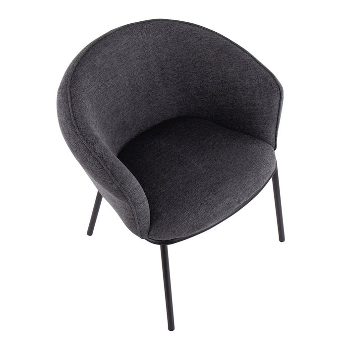 LumiSource Ashland Chair in Black Steel/Charcoal Fabric