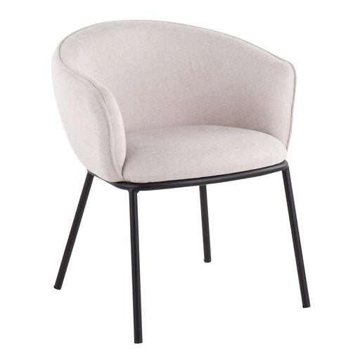 LumiSource Ashland Chair in Black Steel/Cream Fabric - CH-ASHLANDBKCR