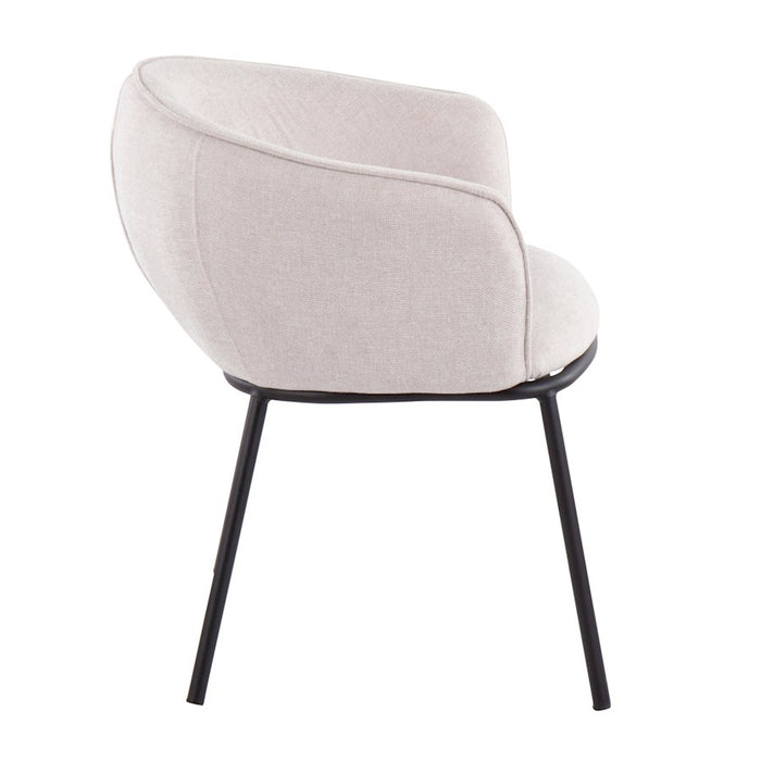 LumiSource Ashland Chair in Black Steel/Cream Fabric