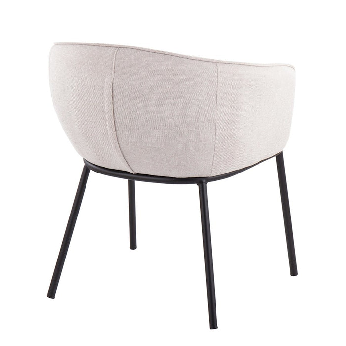 LumiSource Ashland Chair in Black Steel/Cream Fabric