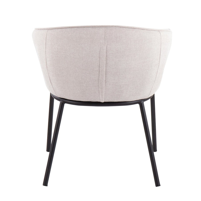 LumiSource Ashland Chair | Contemporary Cream Fabric and Black Steel Frame | Living Room & Dining Room Seating | Model CH-ASHLANDBKCR