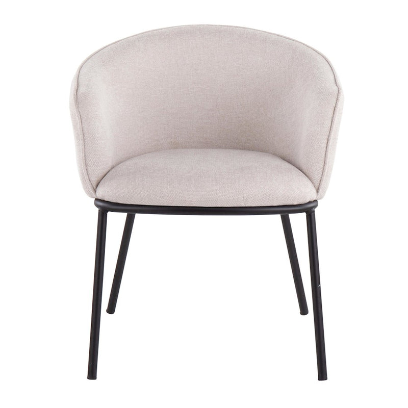 LumiSource Ashland Chair in Black Steel/Cream Fabric