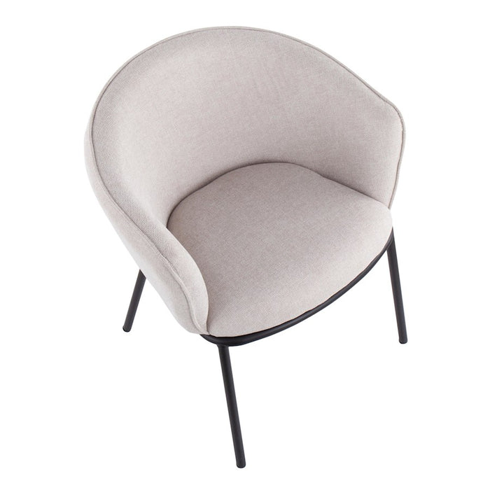 LumiSource Ashland Chair in Black Steel/Cream Fabric