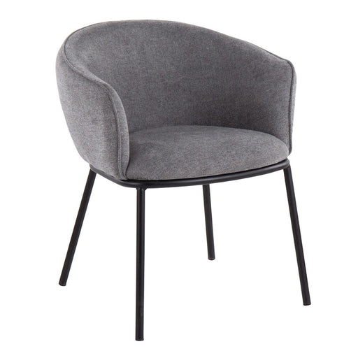 LumiSource Ashland Chair in Black Steel/Grey Fabric - CH-ASHLANDBKGY