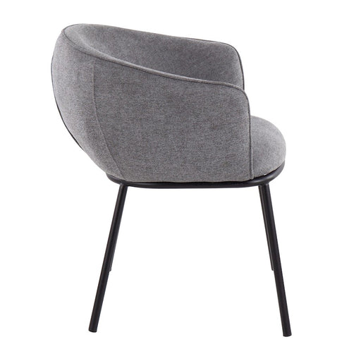 LumiSource Ashland Chair in Black Steel/Grey Fabric