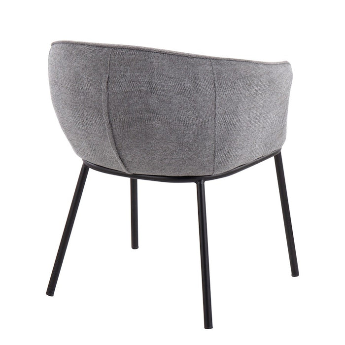 LumiSource Ashland Chair in Black Steel/Grey Fabric