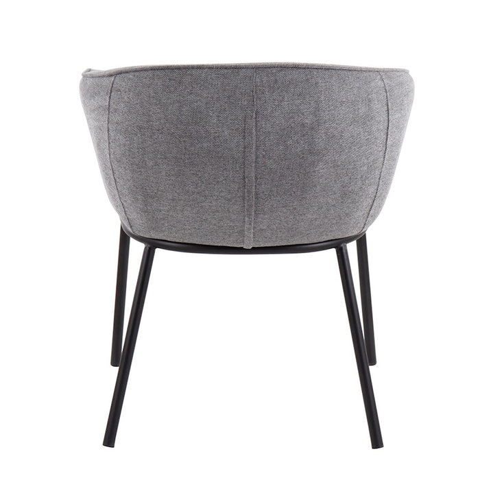 LumiSource Ashland Chair in Black Steel/Grey Fabric