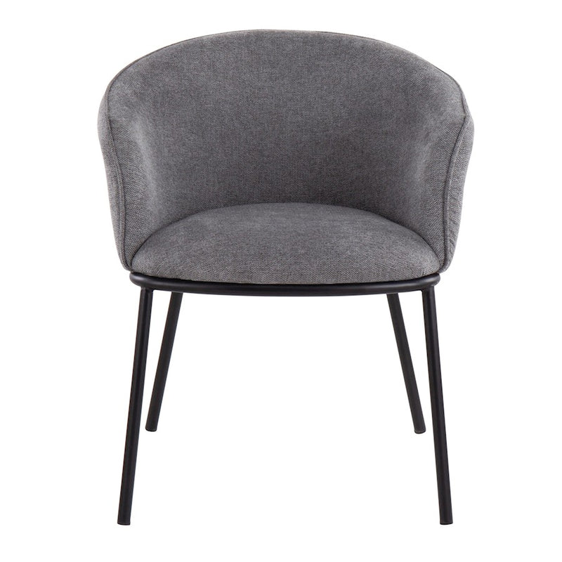 LumiSource Ashland Chair in Black Steel/Grey Fabric