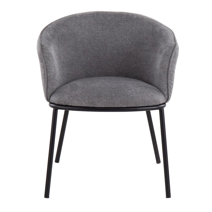 LumiSource Ashland Chair in Black Steel/Grey Fabric
