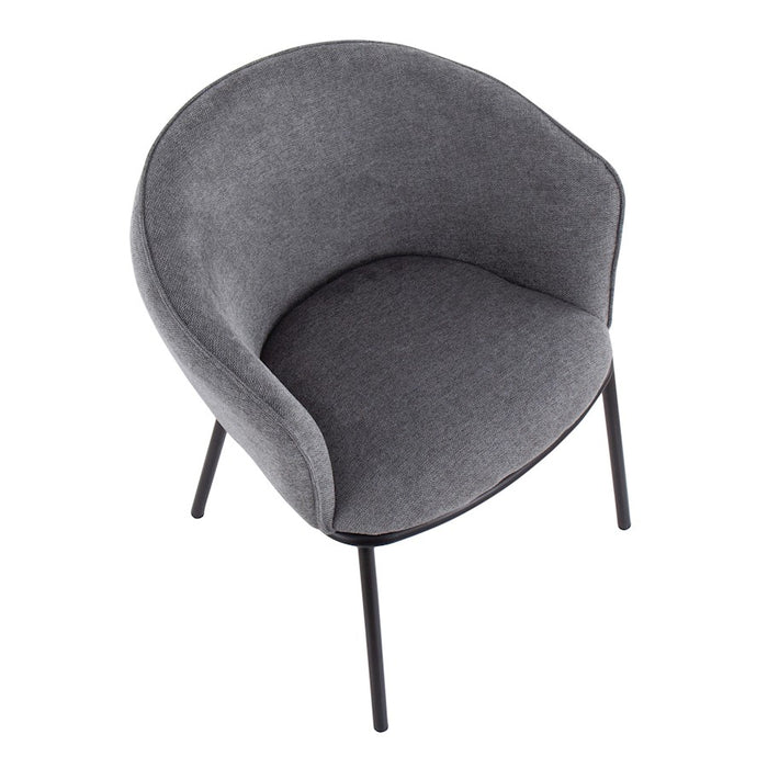 LumiSource Ashland Chair in Black Steel/Grey Fabric