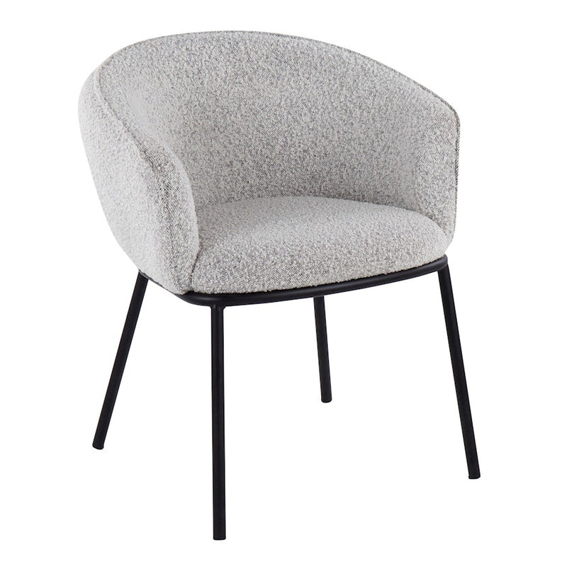 LumiSource Ashland Chair in Black Steel/Grey Sherpa - CH-ASHLANDSHRPABKGY