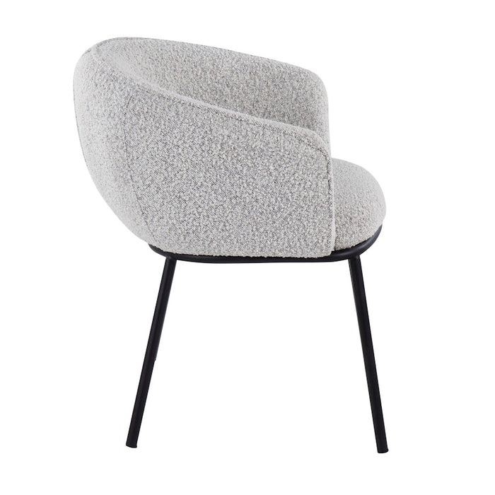 LumiSource Ashland Chair in Black Steel/Grey Sherpa