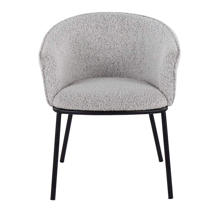 LumiSource Ashland Chair in Black Steel/Grey Sherpa