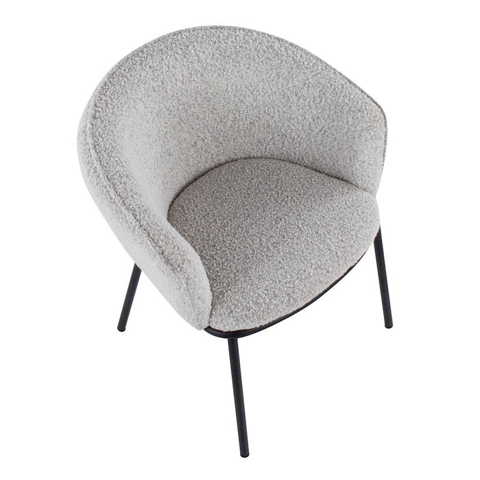 LumiSource Ashland Chair in Black Steel/Grey Sherpa