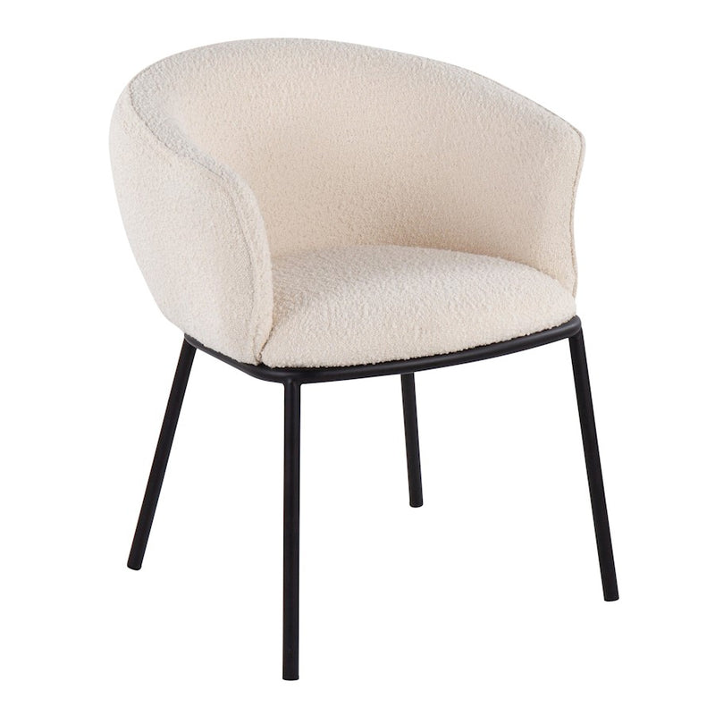LumiSource Ashland Chair in Black Steel/White Sherpa - CH-ASHLANDSHRPABKW