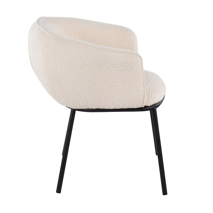 LumiSource Ashland Chair in Black Steel/White Sherpa
