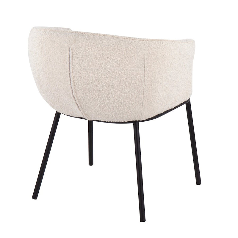 LumiSource Ashland Chair in Black Steel/White Sherpa