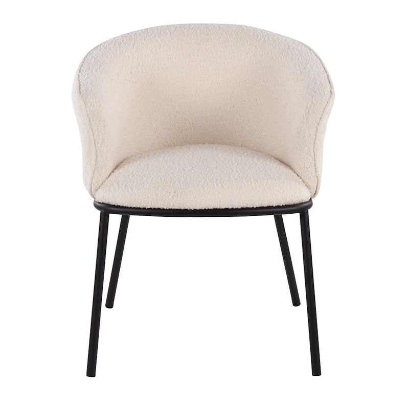 LumiSource Ashland Chair in Black Steel/White Sherpa