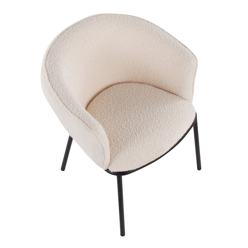 LumiSource Ashland Chair in Black Steel/White Sherpa